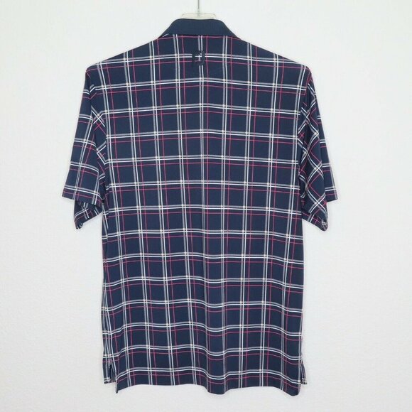 FootJoy Mens Small Harlingen CC Blue Pink Tartan Plaid Polo Shirt Embroidered - Picture 4 of 9
